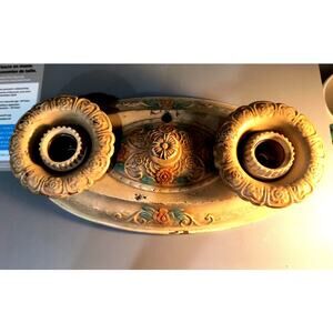 817. Ceiling Light Fixture Painted Metal 1920's Art Deco